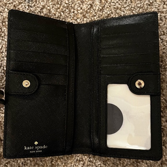 NWOT Kate Spade Black Large Slim Bifold Wallet - Picture 2 of 6